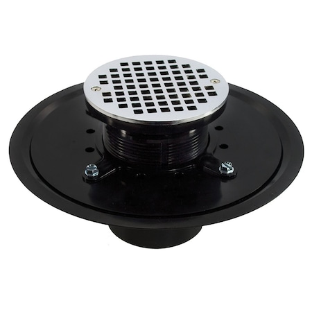 Jones Stephens 3in. Heavy Duty ABS Drain Base with 3-1/2in. Plastic Spud and 5in. Chrome Plated Strainer D53468